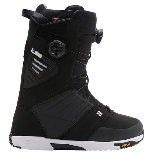 DC Shoes Men's Judge BOA Snowboard Boots - Micro-Adjustable Stable Snowboarding Boot with Insulated Liner & Molded Insole - Black/Black/White, 10