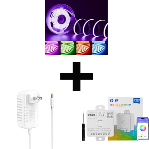 PAUTIX Tira de LED RGB COB 10m con Controlador WiFi Alexa miniatura 1