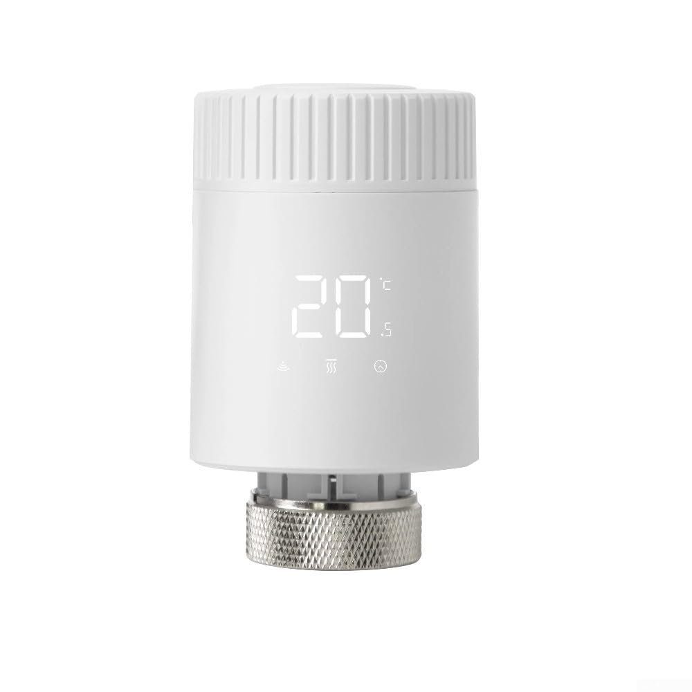 Válvula termostática de radiador TRV programable, control de temperatura con programación personalizada y conector M30 x 1,5 mm, compatible con sistemas de calefacción doméstica, rango ajustable de 5