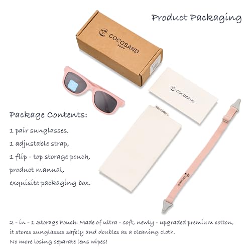 image for COCOSAND Flexible Polarized Baby Sunglasses with Strap UV Protection f