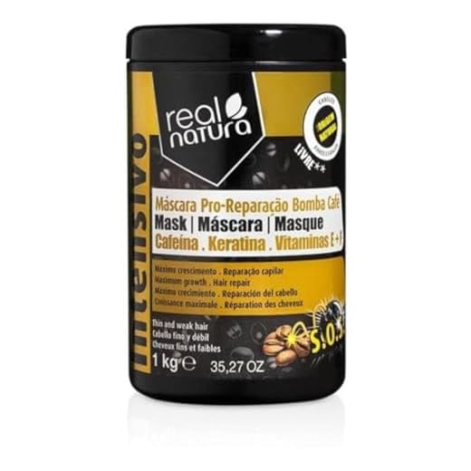Real Natura - Máscara Sin Sal Pro-Reparación Bomba Café - Reparación y Fortalecimiento Intensivo - Hidratación y Suavidad - Protección Capilar - Fórmula Natural - 1 kg