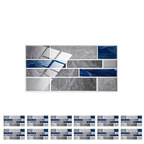Self Adhesive Peel and Stick Wallpaper 3D Stone Design Brick Wall Tile for Home Bathroom Kitchen Backsplash 12 Packs Hexagon Mirrors for Wall (F, One Size)