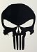 CMI717 Black Punisher Skull | 3"W X 4"T | Car Window Vinyl Decal Sticker
