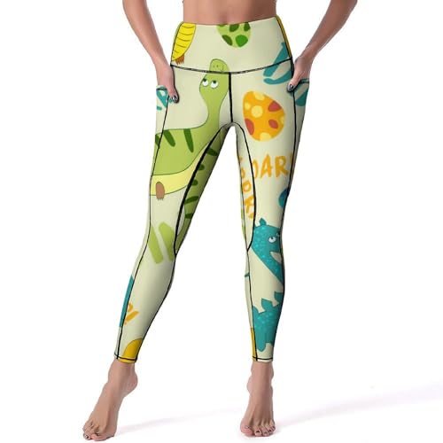 Legging Dinosaure Femmes Pantalon de Sport Yoga Fitness Gym S