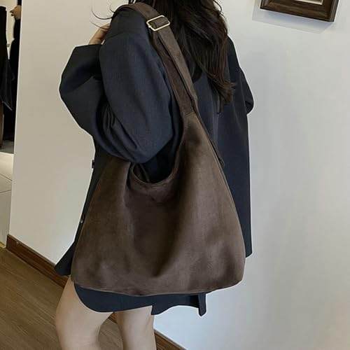 Suede Bags for Women Large Suede Shoulder Bag Slouchy Hobo Purse Adjustable Crossbody Handbags Casual Totes for Work4