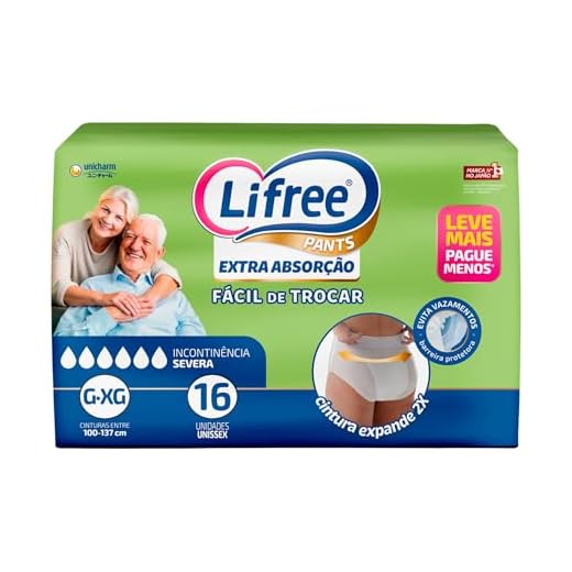Lifree Fralda Geriátrica Tipo Calça Extra Absorção G/Xg 16 Unidades