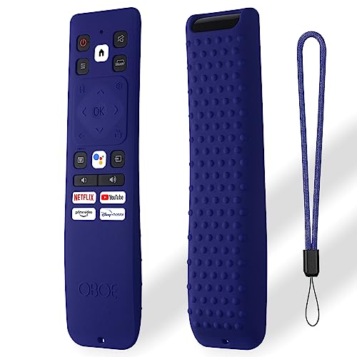 Image of Oboe Silicone Remote Cover Compatible with Acer AR2851 TV Remote for I /H /W /XL Series - Protective Case with Loop (Dark Blue) [Remote NOT Included]