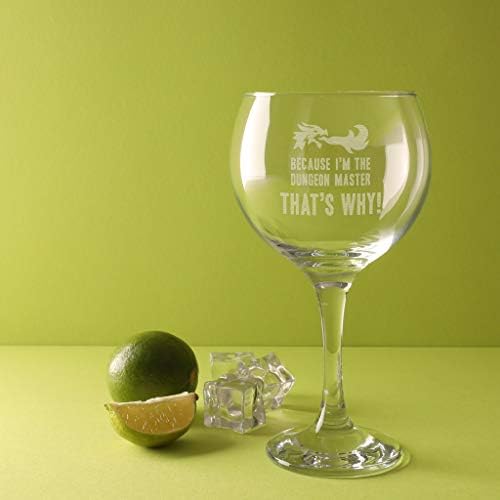 'Because I'm The Dungeon Master That's Why!' Engraved Beer Glass Tankard - Dungeons and Dragons Gifts for Men Women