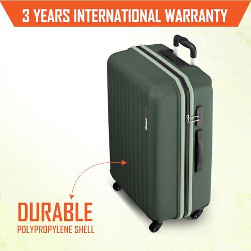 Image of Safari Genius Alley Set of 2 (Cabin + Medium) Trolley Bags Hard Case Polypropylene, 4 Spinner Wheels, 360 Degree Wheeling Luggage, Suitcase for Travel, Trolley Bags for Travel, Deep Forrest