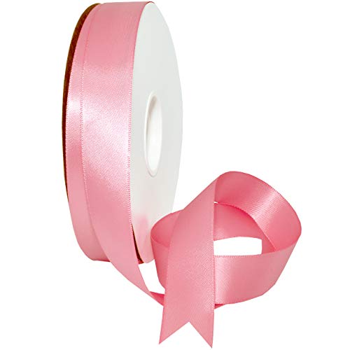 Image of Morex Ribbon 08822 /50-152 Double Face Satin Ribbon, 7 /8 inch x 50 Yd, Fantasy Rose