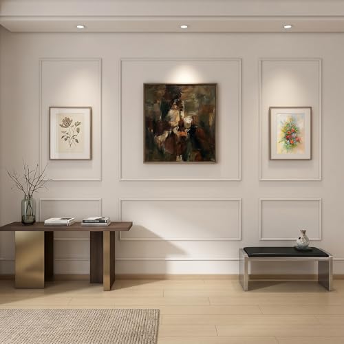 Image of 3 Frame Set Peel and Stick Wall Molding Kit,3D Premade Accent Molding, Easy Install Wall Wainscoting & Picture Frame Molding for Living Room, Bedroom, Home Decor(24 x 60in)
