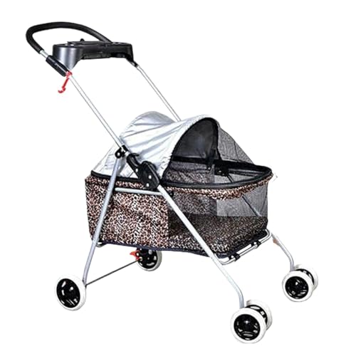 TOTIKI Carrito Mascotas Cochecito para Mascotas para Perros Medianos Y Pequeños, 4 Ruedas, Plegable, Portátil, para Gatos, con Portavasos, Forro Extraíble Accesorios(A)