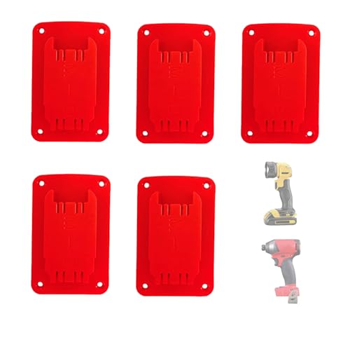 Image of 5 Packs Tool Holder Compatible with Dewalt 18V & Milwaukee M18 Tools Wall Mount Storage Rack Drill Tools Fixing Bracket on Wall Bench with Screws