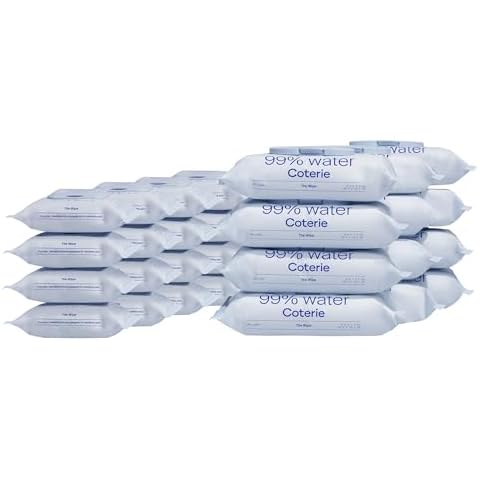 Coterie Baby Wipes, 16 Pack (288 Wipes) + 12 Pack (672 Wipes), 99% Purified Water, Plastic-Free & Plant-Derived Fibers, Fragrance Free Hypoallergenic Sensitive Skin Baby Essentials Cover