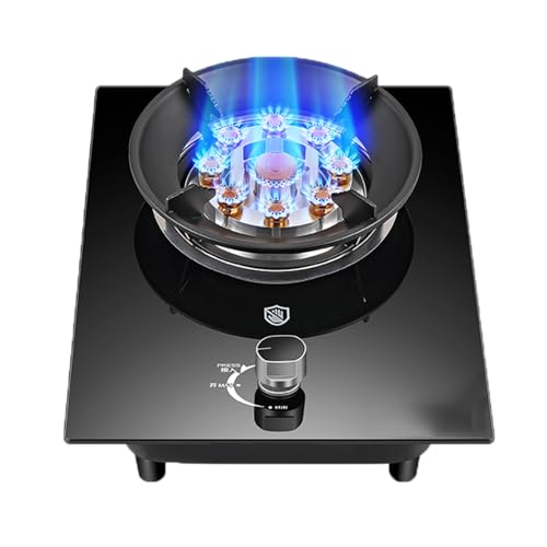 Fornello a gas a bruciatore singolo con piano in vetro temperato, protezione anti-fiamma, alta potenza 5,2 kW per cucinare in modo efficiente in casa e all'aperto