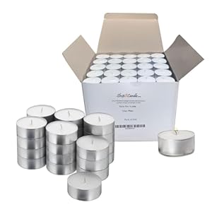250 Pack Tealight Candles in Metal Cups – Clean, White Unscented Tealight with 3 Hour Long Burning Time – Votive Candles Bulk for Romantic Dinner, Weddings, Spa & Hotels