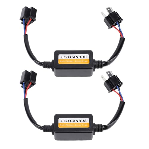 2pcs H4 LED CANBUS Advertencia CANCELLER DECODER DC 9 a 16V Conchón y Juego de Decodificador de Resistencia de Faros LED Anti -Flickering Alta Durabilidad