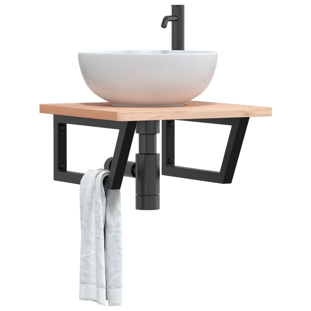 2er Set Trapez Wandhalterung Stahl Schwarz, Robuste Regalträger für Waschbecken, Multifunktionale Schweberegal Halterung Wandmontage