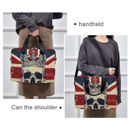 Funda maletín para laptop con diseño calavera y bandera 13 a 15.6 pulg miniatura 2