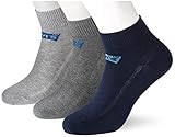 Quarter Sock Fit Levi\'s LEVIS Unisex-Adult Batwing Logo Quarter, Grey/Blue Combo, 39-42 (3er Pack)