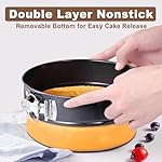 4 7 9 Inch Springform Pan Set of 3, Leakproof Cheesecake Pan with Protector, Nonstick Spring Form Pans for Cheesecake, Round Cake Pans Sets for Baking with Removable Bottom and 50Pcs Parchment Paper - Image 4