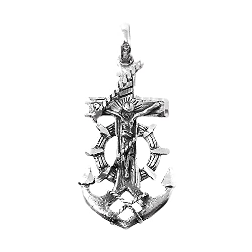 Inmaculada Romero Ir Cruz Marinera Cristo Colgante Plata Ley 925m Unisex 36mm. Detalles Tallados Inmaculada Romero Ir Cruz Marinera Cristo Colgante Plata Ley 925m Unisex 36mm. Detalles Tallados