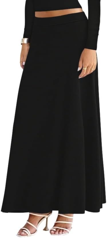 Sweet Hearts Maxi Skirts for Women- Elastic Waist Casual Comfy Flare A-Line Long Skirt XS-XL Made in USA - Image 3