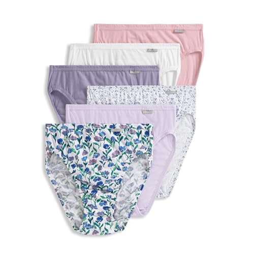 Jockey Womens Underwear Plus Size Elance French Cut - 6 Pack, Blush Field, 10
