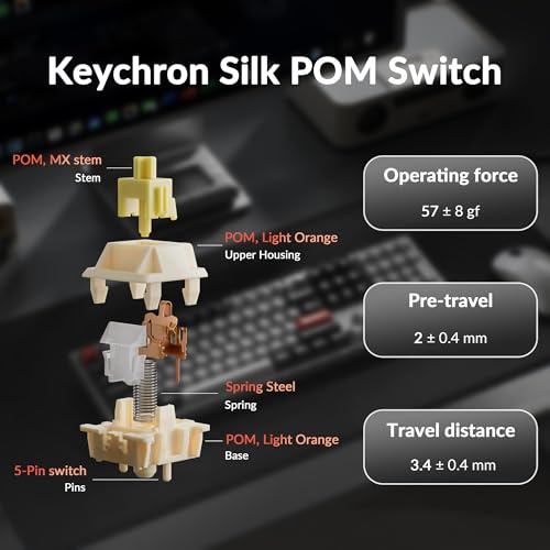 Image of Keychron Q6 Ultra 8K Polling Rate Aluminum Wireless Mechanical Keyboard, 2.4 GHz /Bluetooth /Wired Full-Size Custom RGB, Hot-Swappable Silk POM Banana Switch for Mac Windows Linux -