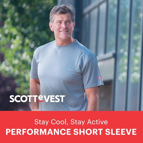 SCOTTeVEST Short Sleeve Performance T-Shirt for Men - 3 Hidden Pockets - Moisture Wicking Shirt for Travel & More4