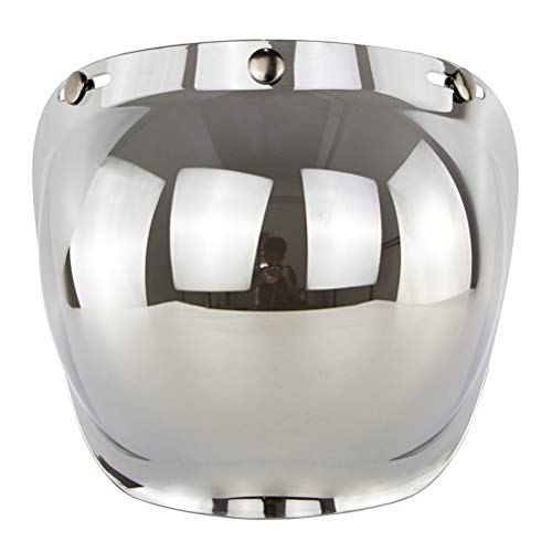 SPYMINNPOO Open Face Helmet, Visor Motorcycle Helmet Bubble Visor Bubble Motorcycle Helmets Accessorie for (Silver)