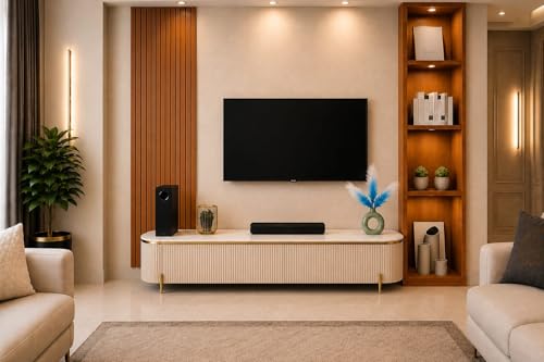 WOODEN SPACE Wooden TV Unit for Living Room | Modern Entertainmen...