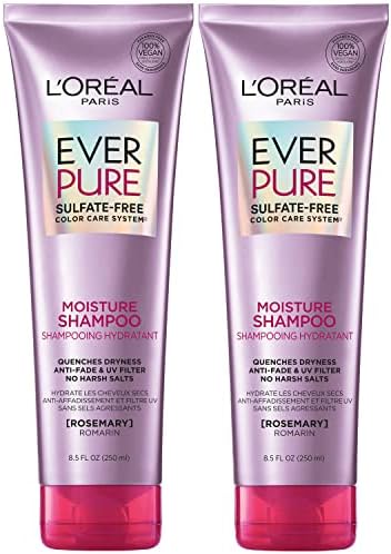 L'Oreal Paris EverPure Moisture Sulfate Free Shampoo for Color-Treated Hair, 8.5 Ounce (Set of 2)