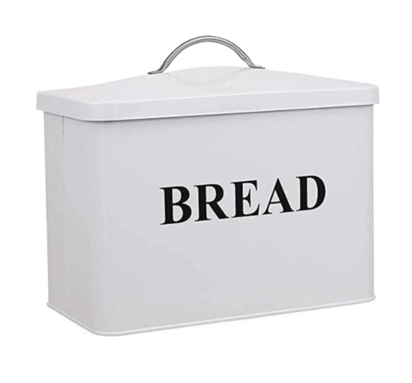 GOOPEEG Bread Bin, Pastries Metal Bread Bin Household Storage Container With Lid Box For Cabinet Restaurant Kitchen Storage Bin for Fresh Loaves(White)