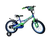 GFM BIKE Bicicletta bambini Racing 16 pollici Blu con stabilizzatori