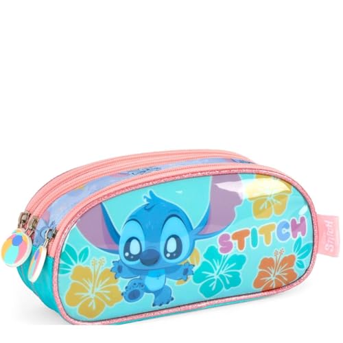 Estojo Luxcel Stitch 3Fecho Turquesa EI42405