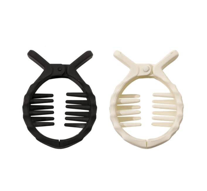 Miniatura 7 de 2 pinzas para el pelo de cola de caballo alta, con hebilla de cola de caballo mate, pinzas para el cabello redondas, dentadas pequeñas, mate,