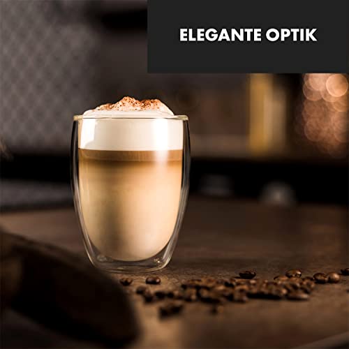 GLASWERK Designové skleničky Latte Macchiato dvoustěnné (4 x 350 ml) šálky na cappuccino z borosilikátového skla – sklenice na čaj vhodné do myčky nádobí sada šálků na kávu – termosklenice