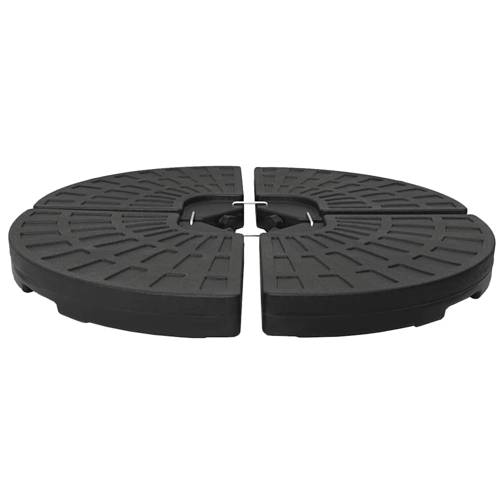 Supporto per ombrellone a ventaglio, 4 pezzi, nero | Plastica HDPE, riempibile con acqua o sabbia, 72 kg, con maniglia per il trasporto, per ombrellone sospeso