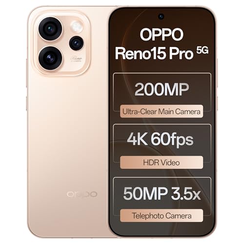 Image of Oppo Reno15Pro 5G (Sunset Gold, 12GB RAM, 512GB Storage) with No Cost EMI /Additional Exchange Offers