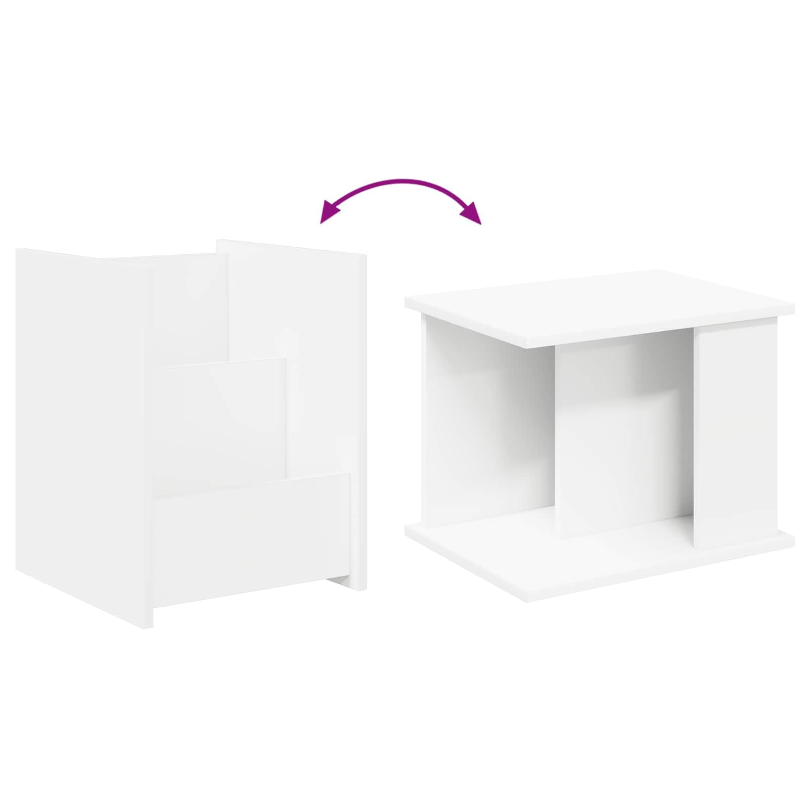 Mangloder - Portariviste in legno bianco, 35 x 35 x 45 cm, con 3 ripiani, portariviste, portariviste, per soggiorno, ufficio, corridoio e angolo di lettura