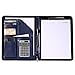 Enyuwlcm A4 PU Leather Padfolio with Zipper Zippered Portfolio with Clipboard for Resume Suitable for Men Women (Blue)