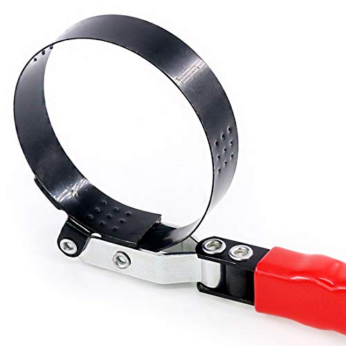 Swpeet Standard Flexible Stainless Steel Oil Filter Wrench for Superior Gripping Power Diesel Fuel Filters and Oil Filters