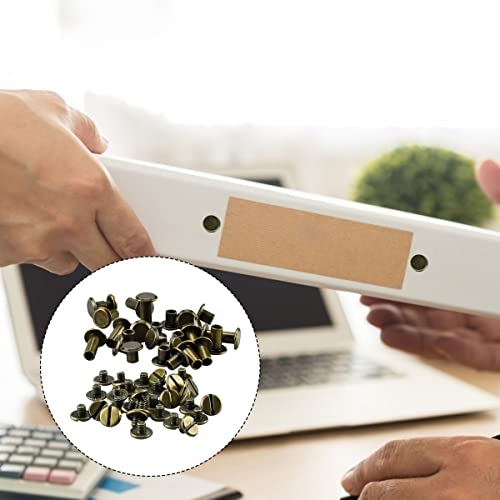 Enenes Chicago Screw 90 Sets Screw Post 3 Sizes Belt Screws 1/4 3/8 1/2 Inch Medal Binding Screw Posts For Leather Decoration Bookbinding Crafts (Copper) #TOP5