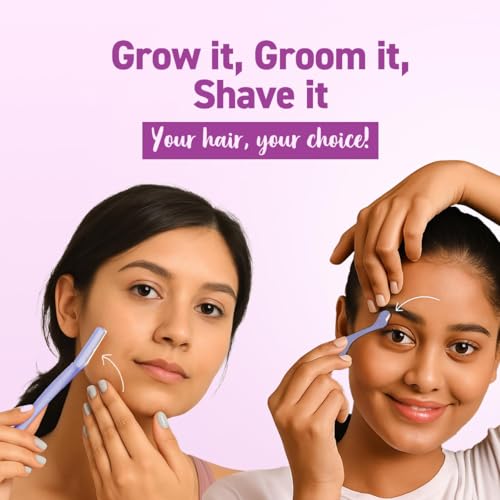Image of Sirona Reusable Face Razor & Eyebrow Razor Combo for Women (Pack of 2) | Dual Razor Set with Stainless Steel Blades | Facial Hair Removal with Precision Tip & Guarded Edge | Compact, Safe & Easy Grooming Tools