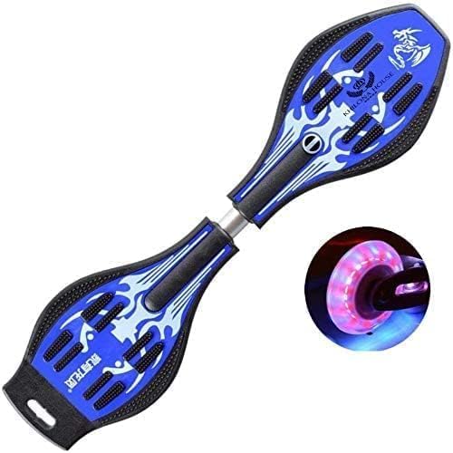 Image of Alloy Wave Board Skate Board with Carry Bag Led Flash Colorful Lights in 2 Wheels for Outdoor for Kids Skateboard for Kids (Multicolor Waveboard)