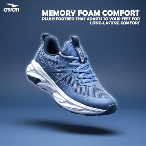 Image of ASIAN Quantum-24 Men's Running Shoes | KPU & Breathable Knit Upper, Energy Return Sole, Memory Foam Cushioning, High Grip Traction, Stylish Lightweight Sneakers