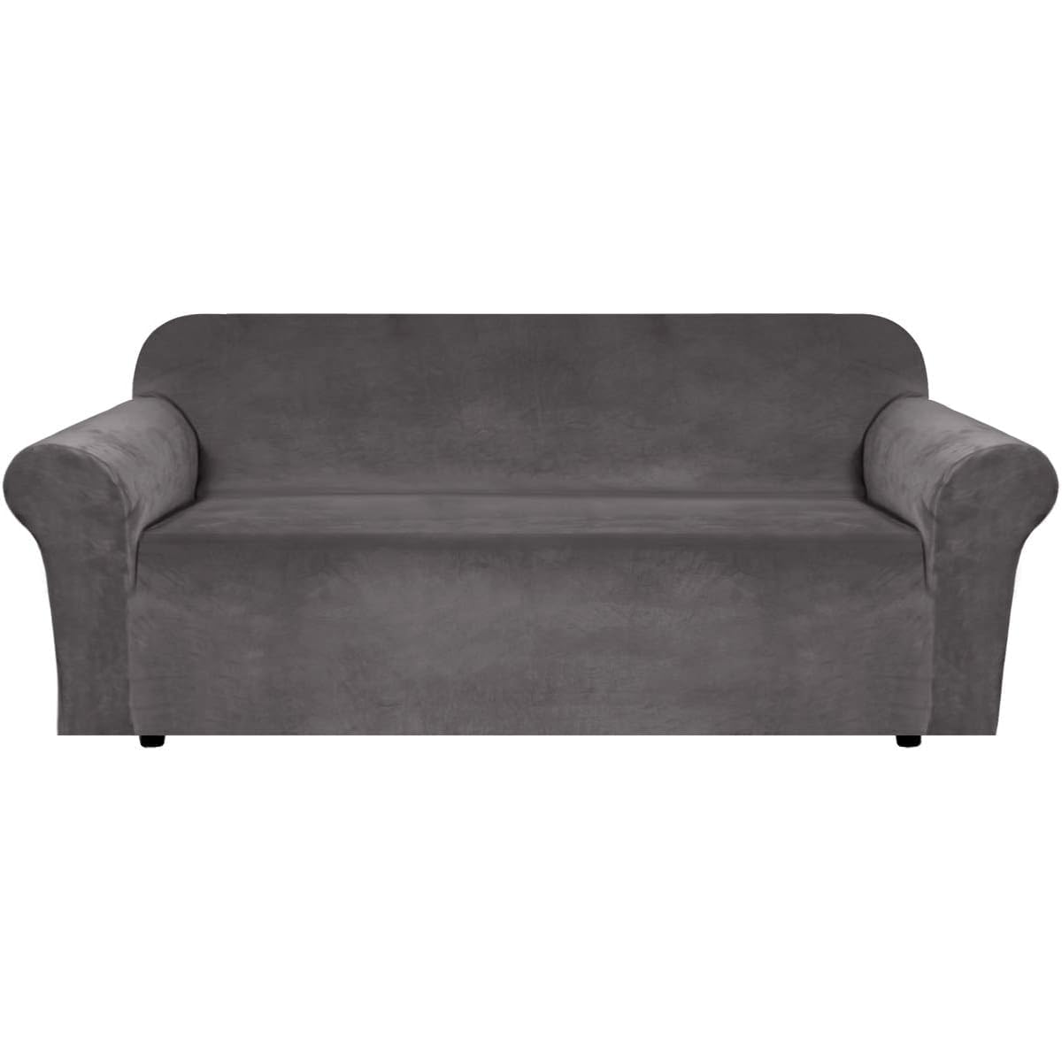 Photo 1 of H.VERSAILTEX Stretch Velvet Sofa Covers for 3 Cushion Couch Covers Furniture Protector Soft with Non Slip Elastic Bottom, Crafted from Thick Comfy Rich Velour (Large Sofa 90"-97", Grey)