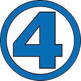 Fantastic Four 5.5' Tall F4 Circle Custom Comic Book Die Cut Decal - Blue Color