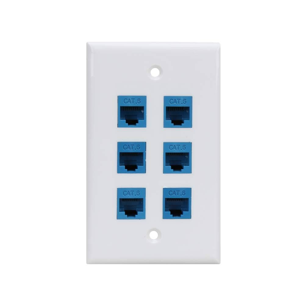 Momページ Cat 6 Ethernet Wall Plate 6 Port,Ethernet Wall Plate Female